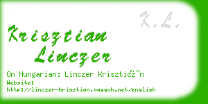 krisztian linczer business card